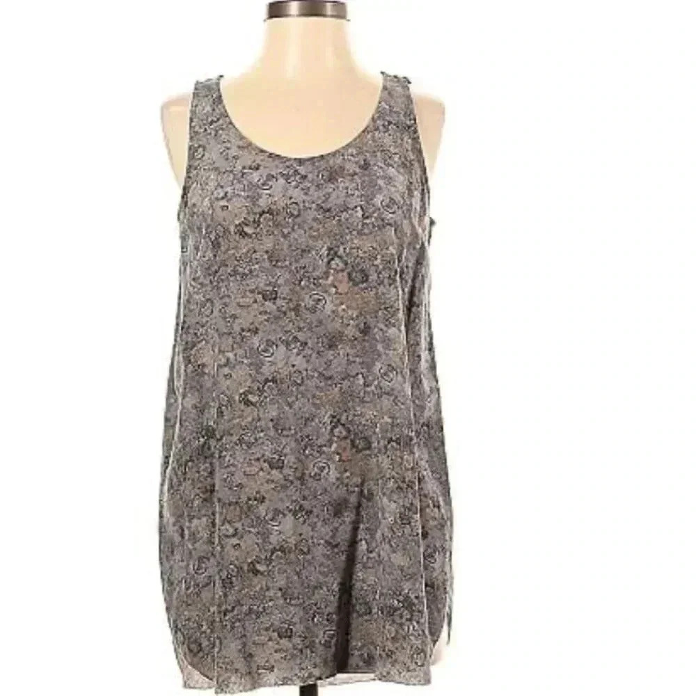 Eileen Fisher Size Medium Silk Tank Top Marble Effect Lagenlook